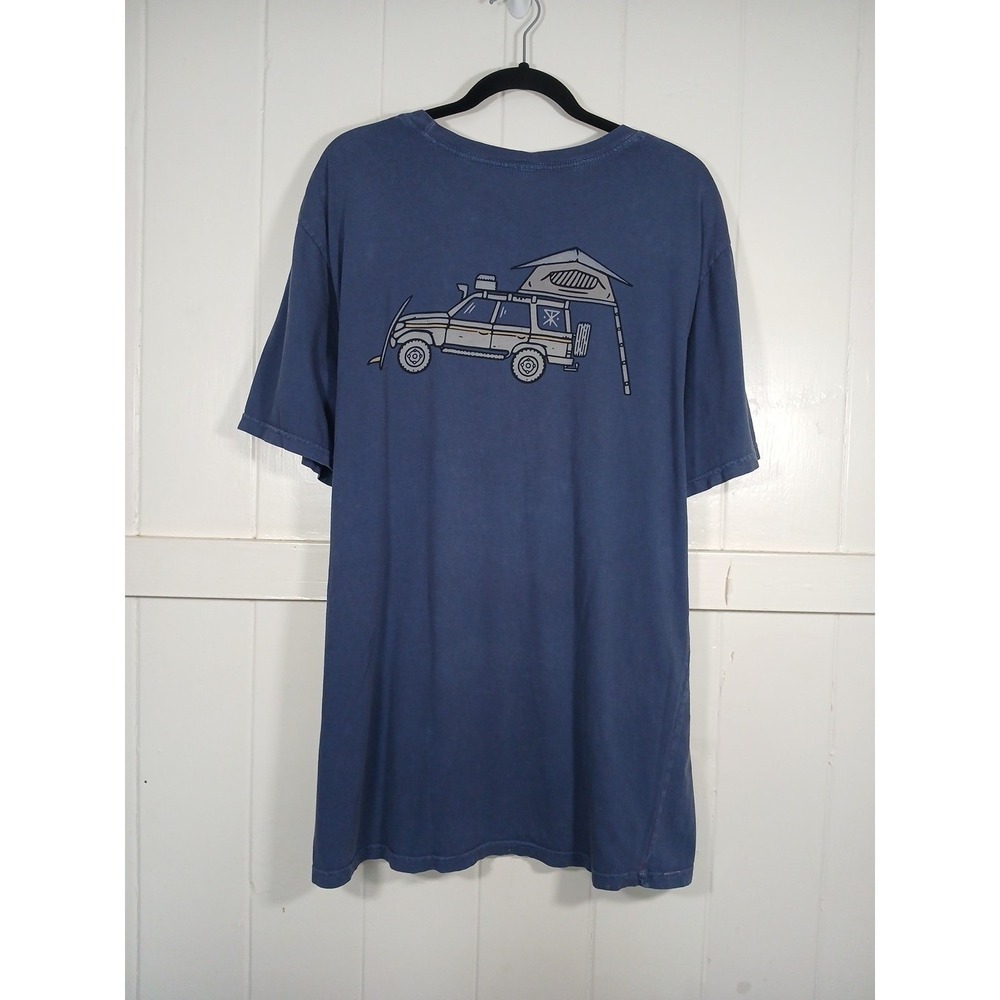 ROARK Shirt Premium Tee Artifacts Of Adventure Graphic Men's XL Cotton Blue SS - Picture 6 of 11